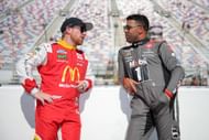 Bubba Wallace (R) and Tyler Reddick before the NASCAR Cup Series race at Bristol. Source: Getty